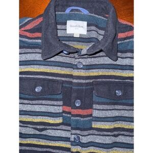 Goodfellow & Co Shacket Mens Large Multicolored Stripe Wool Blend Shirt Jacket